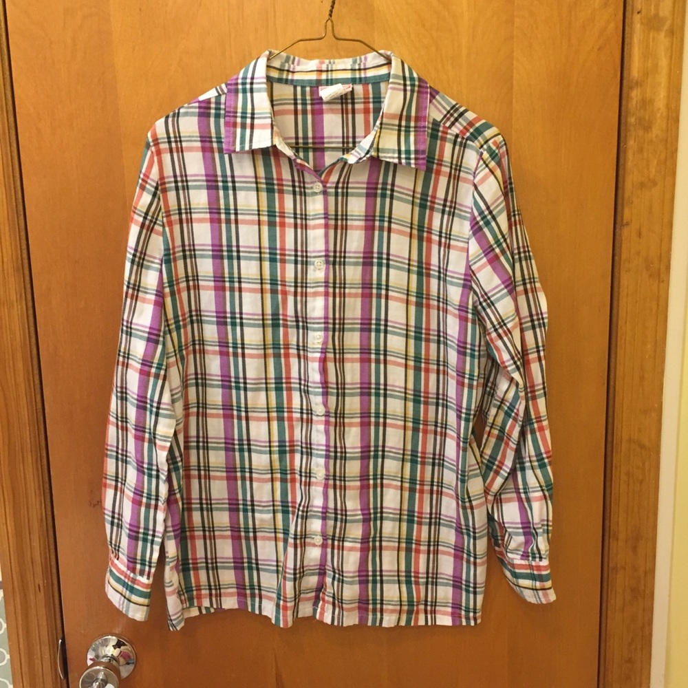 Pretty American Sweetheart Plaid Blouse Medium